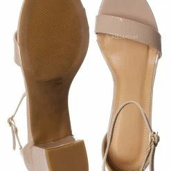 Top Moda Darcie1 Low Block Heel 2 Piece Sandal - Women Ankle Strap Sandal New