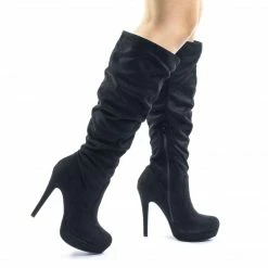 City Classified Partial Over Knee High Heel Slouch Boots, High Heel Platform Pump New