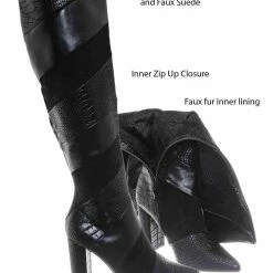 Bamboo New Bellflower25 Faux Fur Lined Knee High Dress Boots