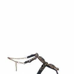 Bamboo Jewel44 Boho Rhinestone Crystal Thong Sandal - Women Bling Chain Link Gladiators