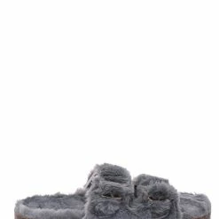 Bamboo New Defeat63 Faux Fur Molded Footbed Slipper - Furry Slide In Cork Slide Sandal