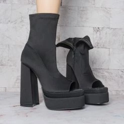 Liliana Ari2 Double Stack Platform Block Heel Bootie, Womens Chunky Shoes