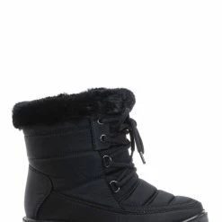 Top Moda Coleen8K Kids Faux Fur Waterproof Boots - Children Size Nylon Ankle Bootie New