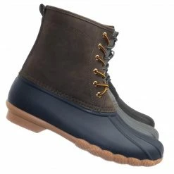 Top Moda Ducko1 Rubber Waterproof Lace Up Boots - Round Toe Water Resistant Snow Shoe New