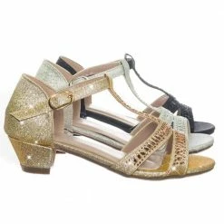 Top Moda Ekans3K Children Girl Kid Low Heel Rhinestone Crystal Glitter Party Dress Sandal