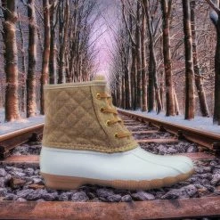 Top Moda Leo2 Waterproof Lace Up Boots - Quilted Felt Lining Ankle Height Bootie