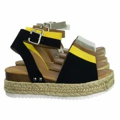 Soda Topic Espadrille Jute Rope Wrap Platform Flatform Rubber Shark Tooth Flat Sandal