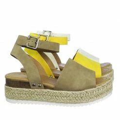 Soda Topic Espadrille Jute Rope Wrap Platform Flatform Rubber Shark Tooth Flat Sandal
