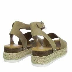 Soda Topic Espadrille Jute Rope Wrap Platform Flatform Rubber Shark Tooth Flat Sandal