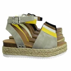 Soda Topic Espadrille Jute Rope Wrap Platform Flatform Rubber Shark Tooth Flat Sandal