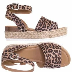 Soda Topic Espadrille Jute Rope Wrap Platform Flatform Rubber Shark Tooth Flat Sandal