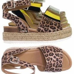 Soda Topic Espadrille Jute Rope Wrap Platform Flatform Rubber Shark Tooth Flat Sandal
