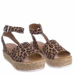 Soda Topic Espadrille Jute Rope Wrap Platform Flatform Rubber Shark Tooth Flat Sandal