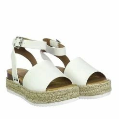 Soda Topic Espadrille Jute Rope Wrap Platform Flatform Rubber Shark Tooth Flat Sandal