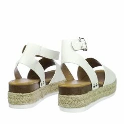 Soda Topic Espadrille Jute Rope Wrap Platform Flatform Rubber Shark Tooth Flat Sandal