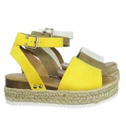 Soda Topic Espadrille Jute Rope Wrap Platform Flatform Rubber Shark Tooth Flat Sandal