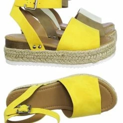 Soda Topic Espadrille Jute Rope Wrap Platform Flatform Rubber Shark Tooth Flat Sandal