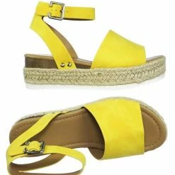 Soda Topic Espadrille Jute Rope Wrap Platform Flatform Rubber Shark Tooth Flat Sandal
