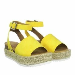 Soda Topic Espadrille Jute Rope Wrap Platform Flatform Rubber Shark Tooth Flat Sandal