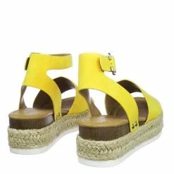 Soda Topic Espadrille Jute Rope Wrap Platform Flatform Rubber Shark Tooth Flat Sandal