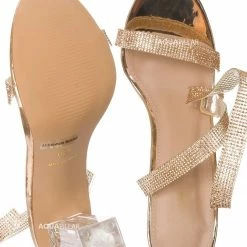 Glaze Element1 Women's Clear Acrylic Heel W Rhinestone Strap Sandal New