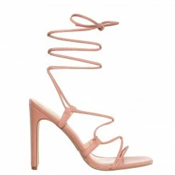 X2B Alaiya1 Leg Wrap Lace Up High Heel Sandal, Women Dress Shoes