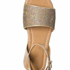 Forever Link New Luxury96K Kids Rhinestone Glitter Flatform Sandal - Little Girl Crystal Platform