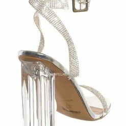 Glaze Element1 Women's Clear Acrylic Heel W Rhinestone Strap Sandal New