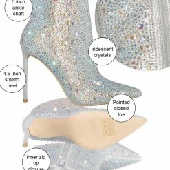 Anne Michelle New Condition64 Cowgirl Rhinestone Crystal Boots, Women Gogo Disco Bling Shoes