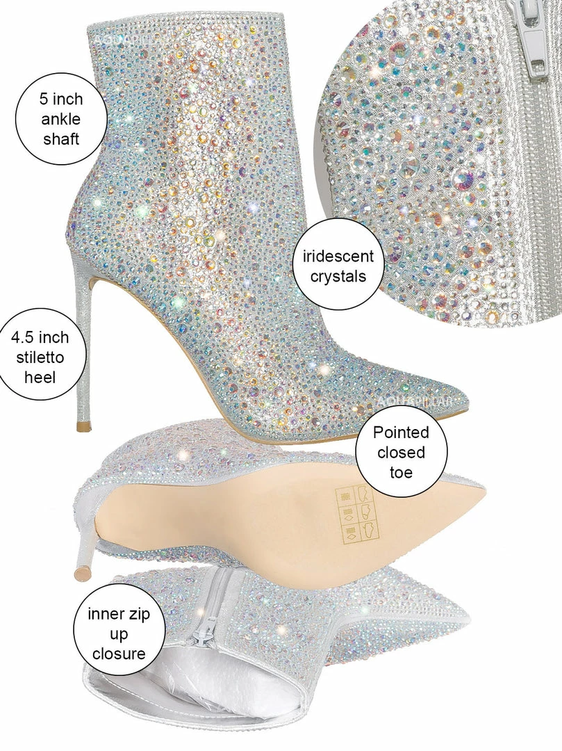 Anne Michelle New Condition64 Cowgirl Rhinestone Crystal Boots, Women Gogo Disco Bling Shoes