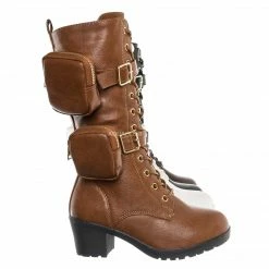 Forever Link Pacific34K Children's Block Heel Utility Combat Boot New