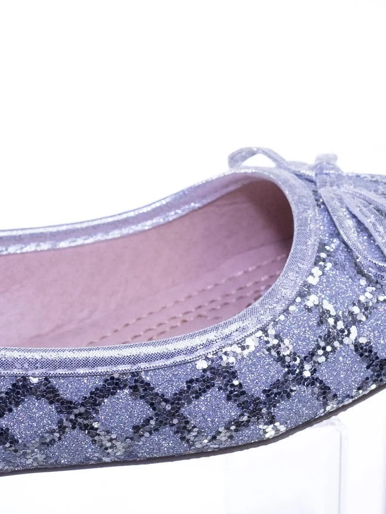 Forever Link New Karra46 Children Girls Fancy Round Toe Ballet Flat W Criss Cross Glitter