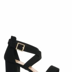 Top Moda Delia6 Block Heel Cross Strap Sandal, Women Strappy Dress Shoes