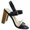 Wild Diva Morris318 Double Strap Chunky Block Heel Sandal - Womens Open Toe Buckled Shoe New