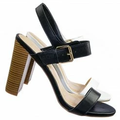 Wild Diva Morris318 Double Strap Chunky Block Heel Sandal - Womens Open Toe Buckled Shoe New