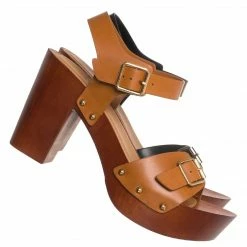 Wild Diva Kyrie36 Lightweight Wooden Clog Sandal, Women Comfort Shoes