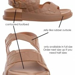 Bamboo Peach02 Molded Footbed Quilted Sandal - Womens Comfort Foam Jelly Padded Shoes New