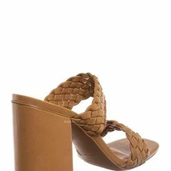 Bamboo New Milestone13 Thin Woven Block Heel Slide - Women Slipper Shoes