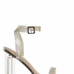 Glaze Element1 Women's Clear Acrylic Heel W Rhinestone Strap Sandal New