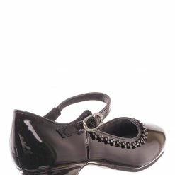 Little Angel Daisy016E Girls Mary Jane Pump - Kids Block Heel Rhinestone Wedding Dress Shoes New