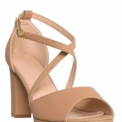 Top Moda Asia75 Cross Over Ankle Strap D'Orsay Pump - Women 3.5 Inch Block Heel Sandal