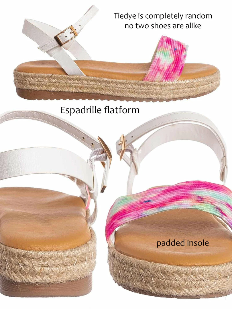 Bamboo New Superb32 Espadrille Flatform Sandal, Womens Lucite TieDye Padded Shoes