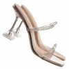 Anne Michelle Pleasure06 Rhinestone Thin Strap Mule, Women Slide Sandals