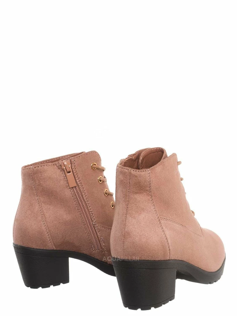 Forever Link Plus11K Girl's Block Heel Combat Ankle Bootie New