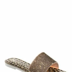 Bamboo Share01 Jelly Rhinestone Crystal Slipper - Animal Print Clear Lucite Sandal New