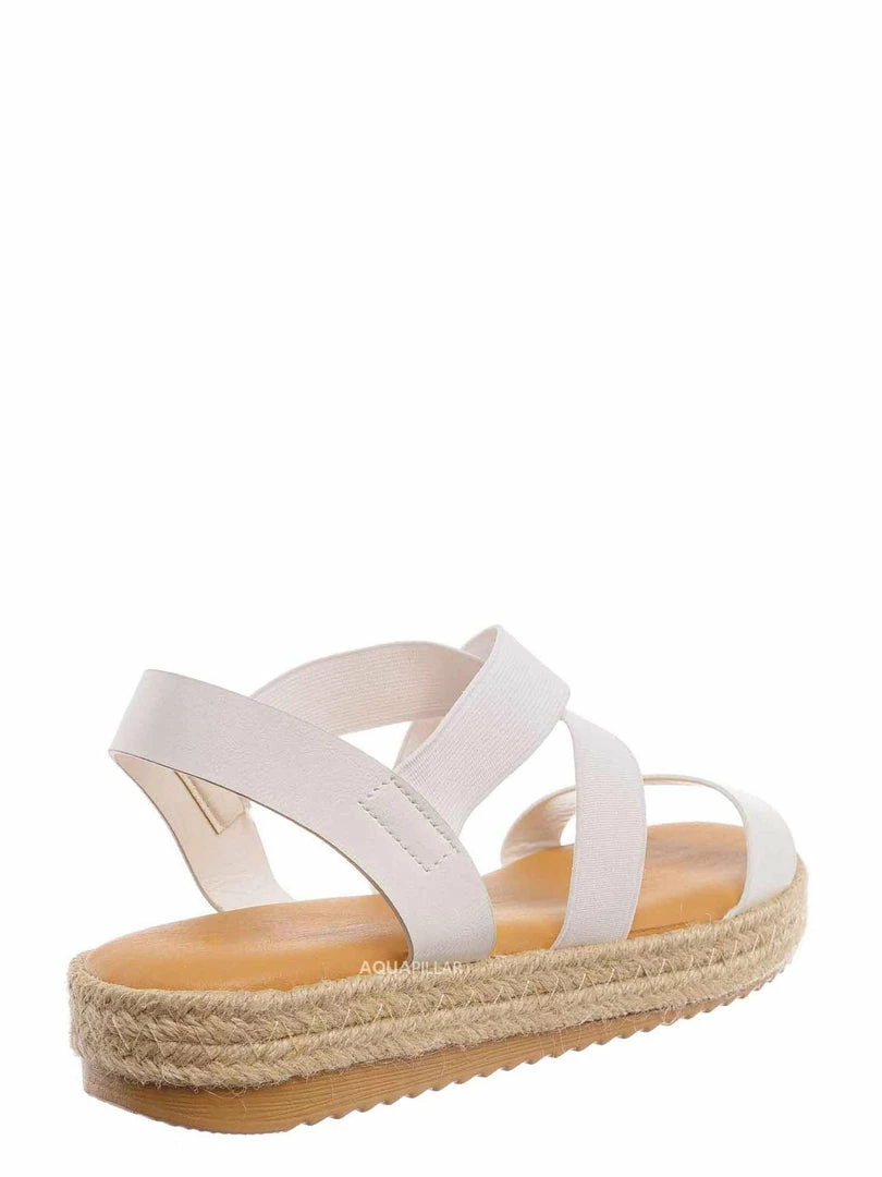 Bamboo New Superb22 Espadrille Elastic Flatform Sandal - Women Foam Padded Comfort Platform