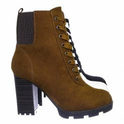 Bamboo Pilate09 Block Heel Combat Bootie - Lug Sole Lace Up Goth Victorian Ankle Boots