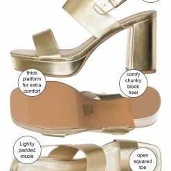 Soda New Jaylen Retro Platform Heels Sandal, Women Thick Slingback Strappy Clog