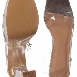 Glaze New Jalen2 Clear Acrylic High Heel Sandal W Lucite Strap