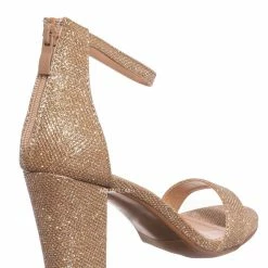 Top Moda Hannah1 Chunky Heel Two Piece Sandal - Women Evening Open Toe Dress Shoes New